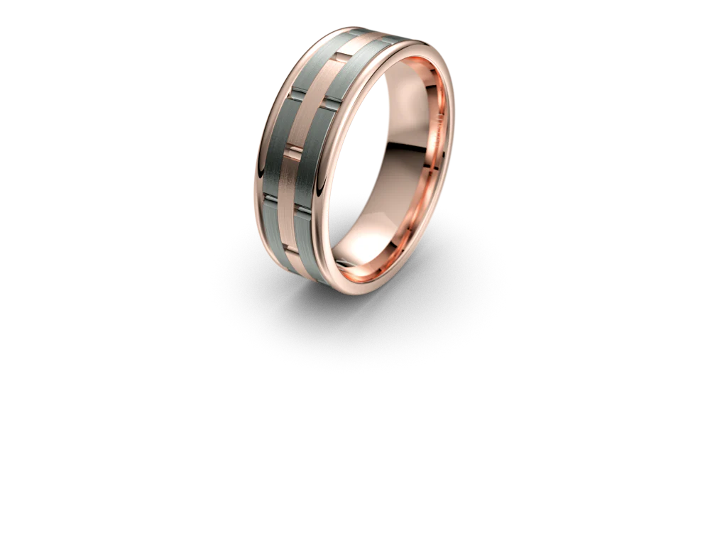 Infinity Mens Wedding Band with Alternating Brick Pattern - IN1022 - Image 6