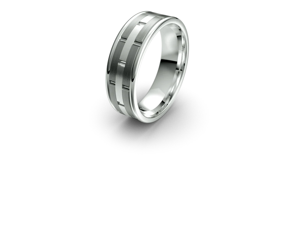 Infinity Mens Wedding Band with Alternating Brick Pattern - IN1022 - Image 7
