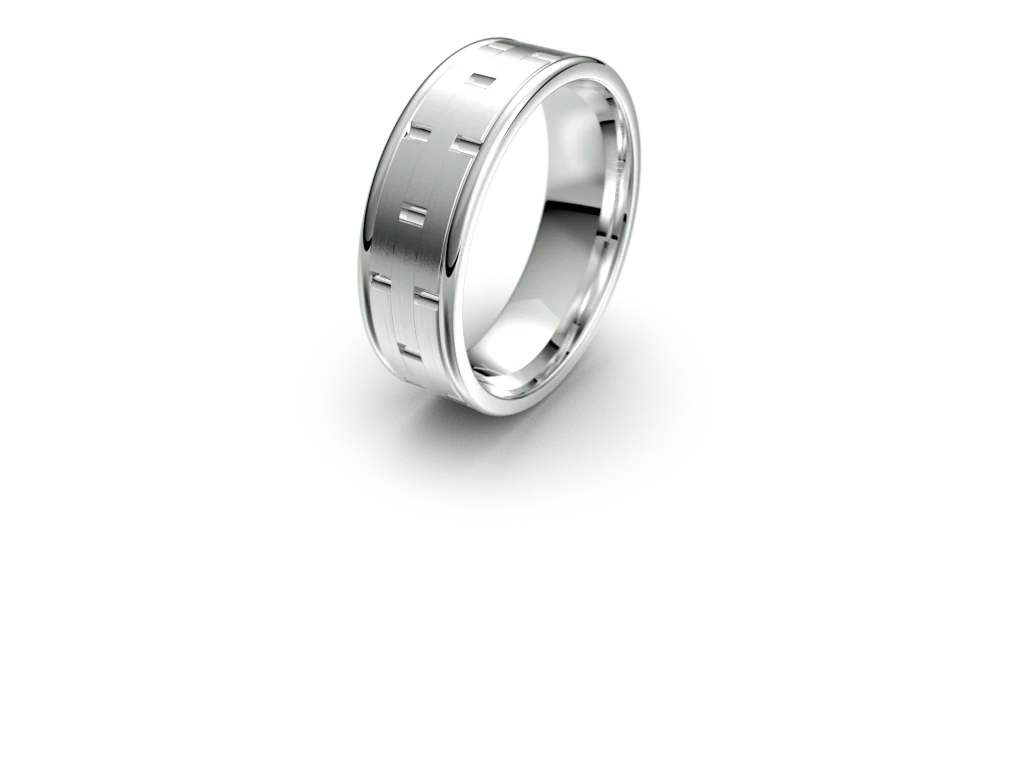 Infinity Mens Wedding Band with Alternating Brick Pattern - IN1022 - Image 8