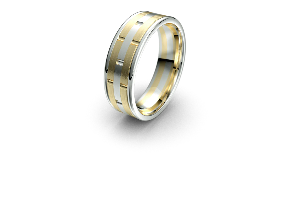 Infinity Mens Wedding Band with Alternating Brick Pattern - IN1022 - Image 9