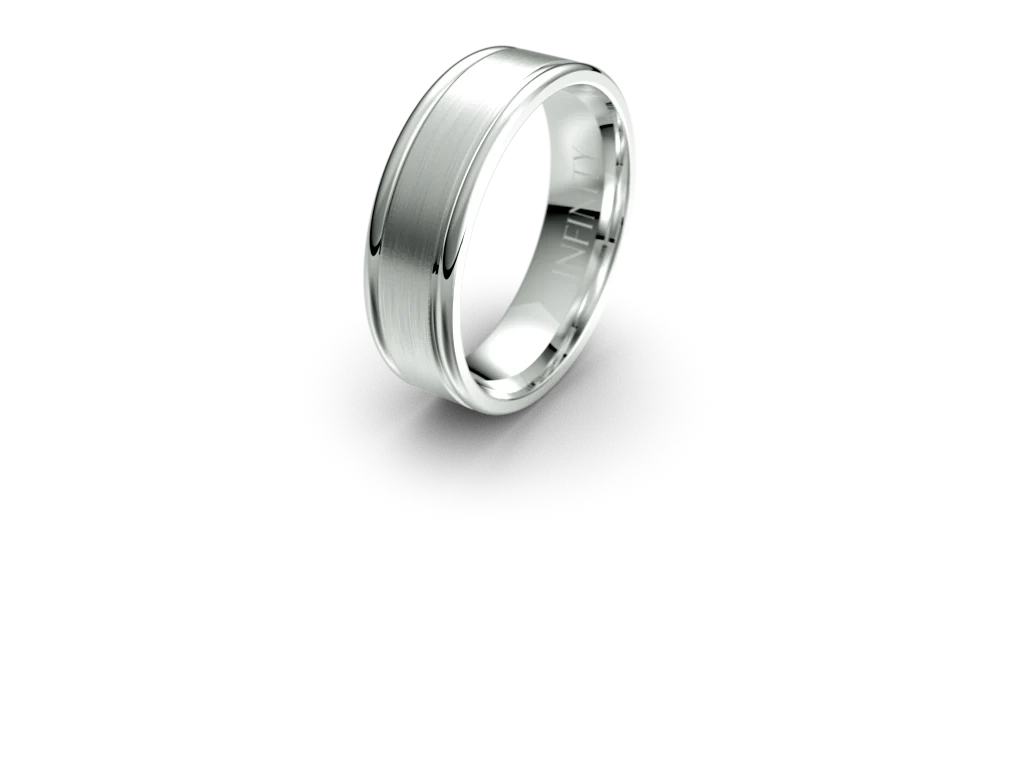Infinity Mens Wedding Band with Defined Round Edging- IN1036 - Image 3