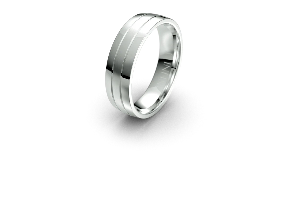 Infinity Mens Wedding Band with Parrellel Lines - IN1038 - Image 3