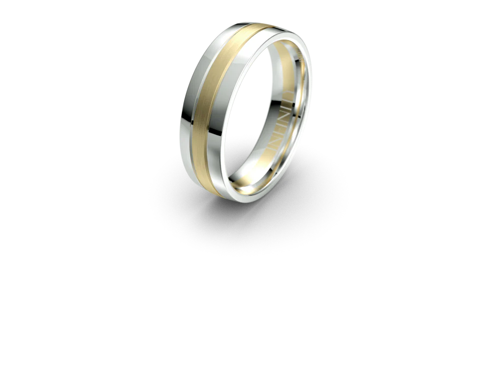 Infinity Mens Wedding Band with Parrellel Lines - IN1038 - Image 4
