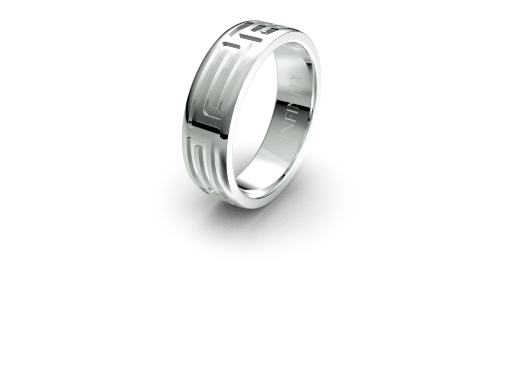 Infinity Patterned Mens Wedding Band - IN1049 - Image 4