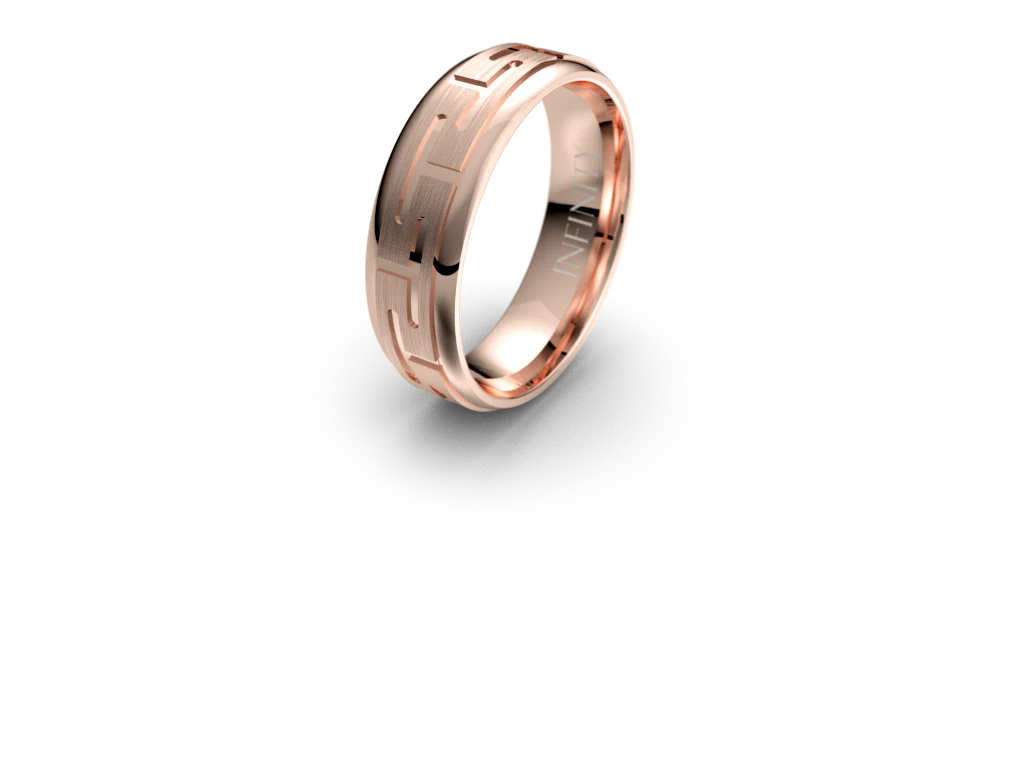 Infinity T Pattern mens Wedding Band - IN1053 - Image 2
