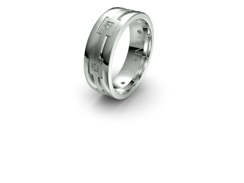 Infinity Two Tone Diamond Mens Wedding Band - IN1586 - Image 5