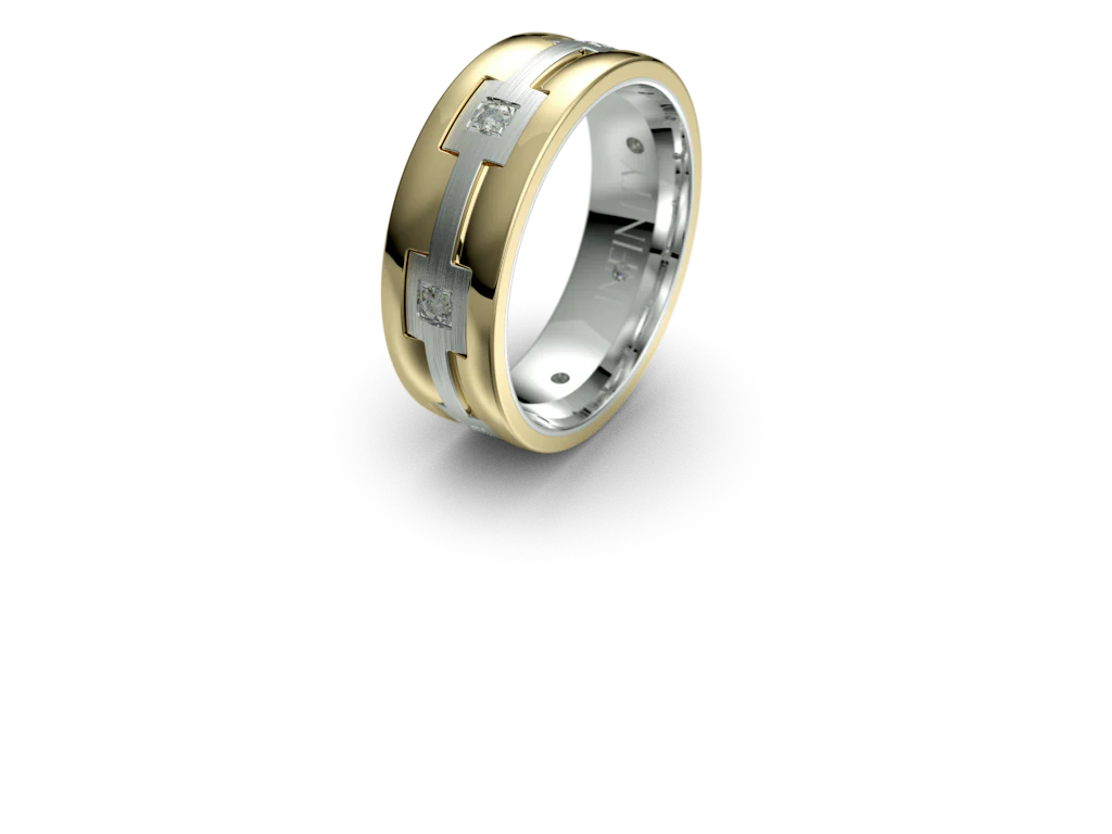 Infinity Two Tone Diamond Mens Wedding Band - IN1586 - Image 6