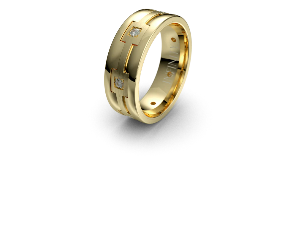 Infinity Two Tone Diamond Mens Wedding Band - IN1586 - Image 7