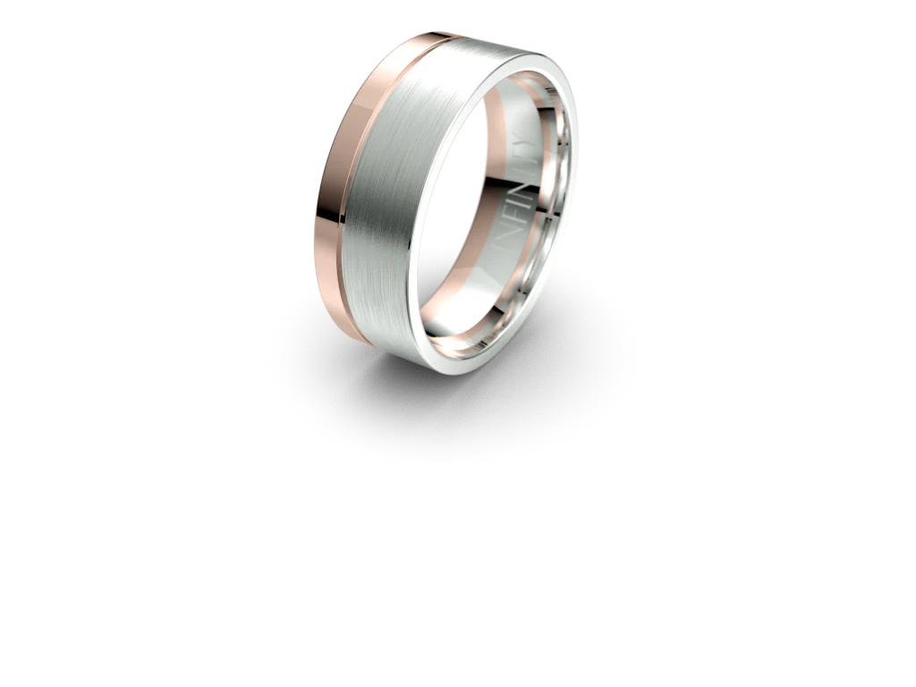 Infinity Two Tone Mens Wedding Band - IN1046 - Image 3