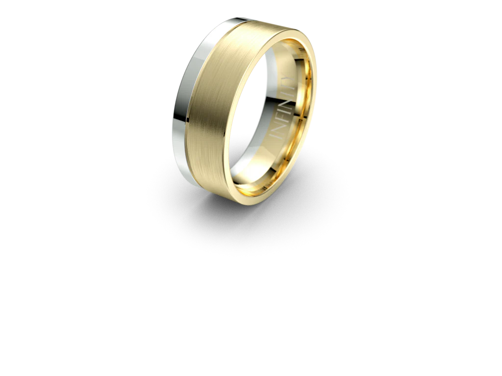 Infinity Two Tone Mens Wedding Band - IN1046 - Image 5