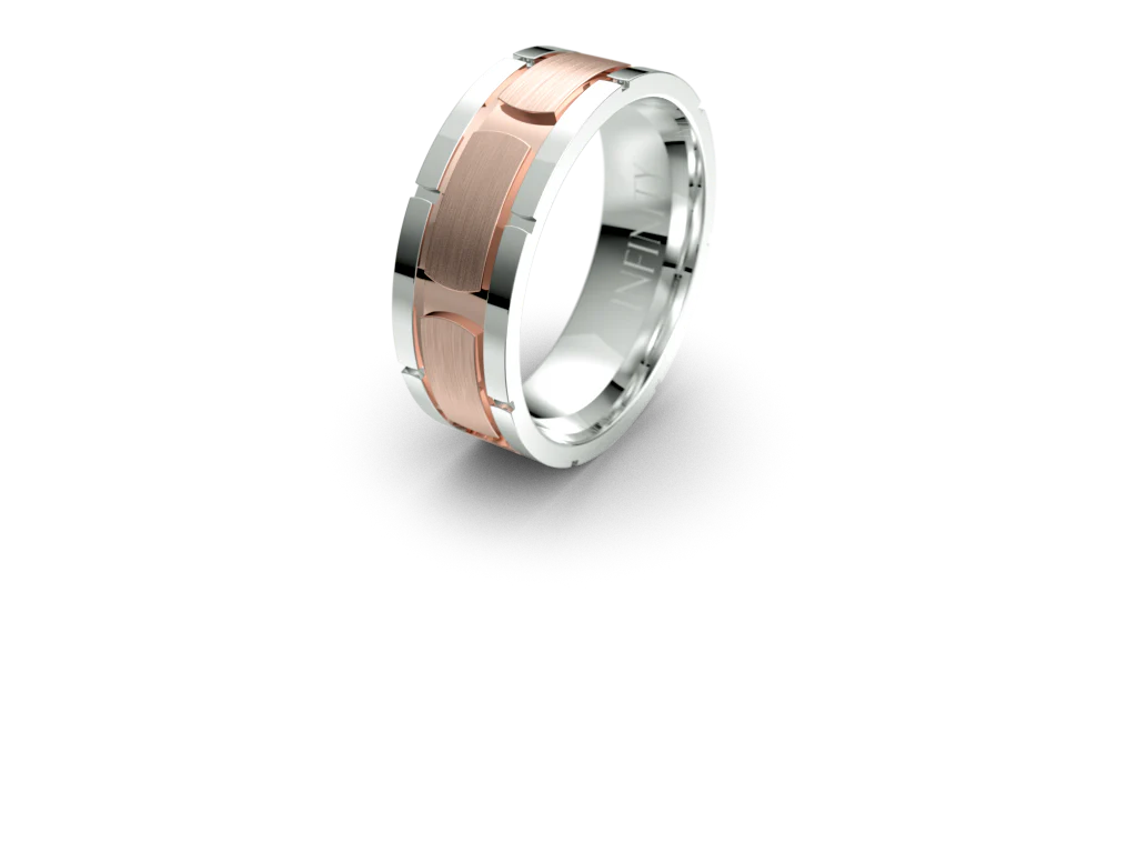 Infinity Two Tone Mens Wedding Band - IN1369 - Image 4