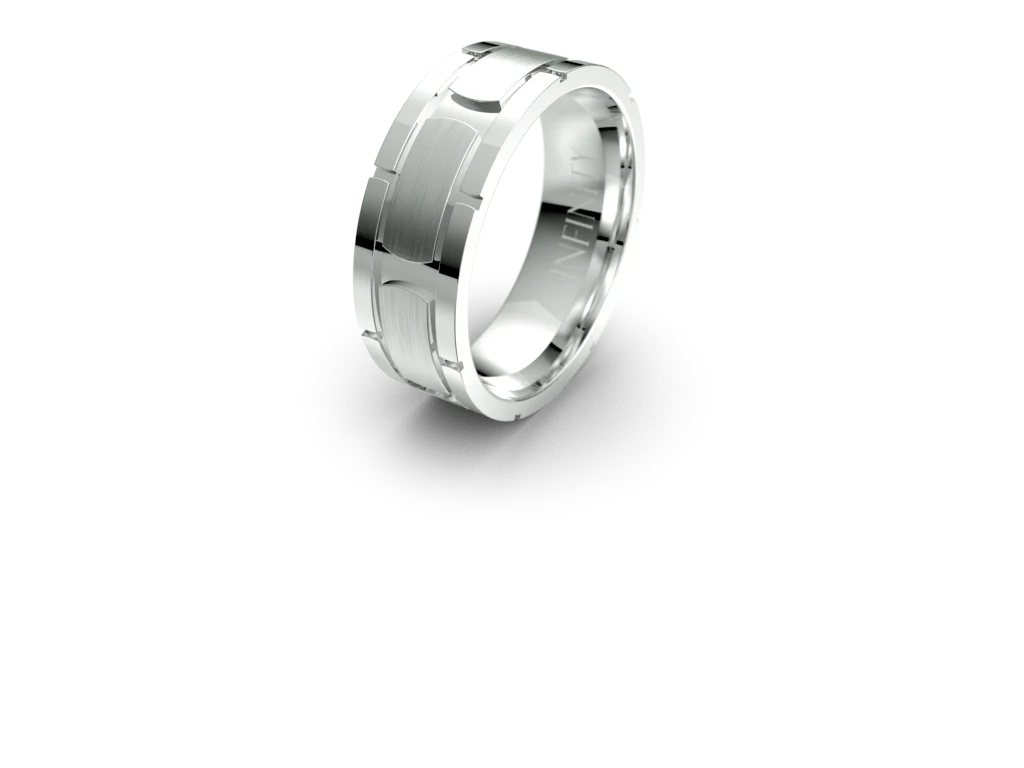 Infinity Two Tone Mens Wedding Band - IN1369 - Image 5