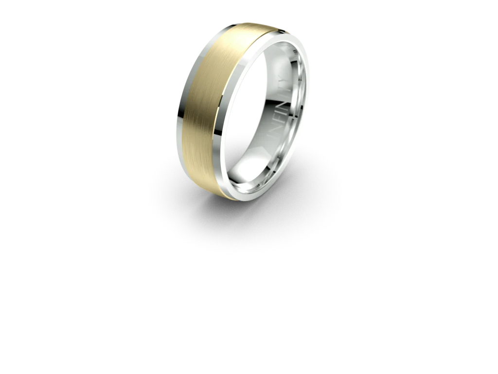 Infinity Two Tone Mens Wedding Band - IN1388 - Image 6