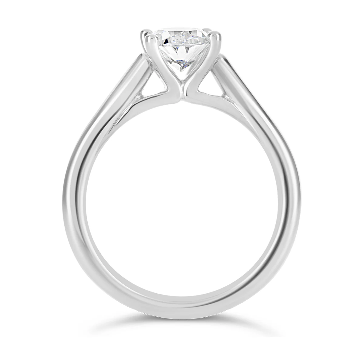 Oval Cut Cathedral Solitaire Engagement Ring - ACB125 - Image 4