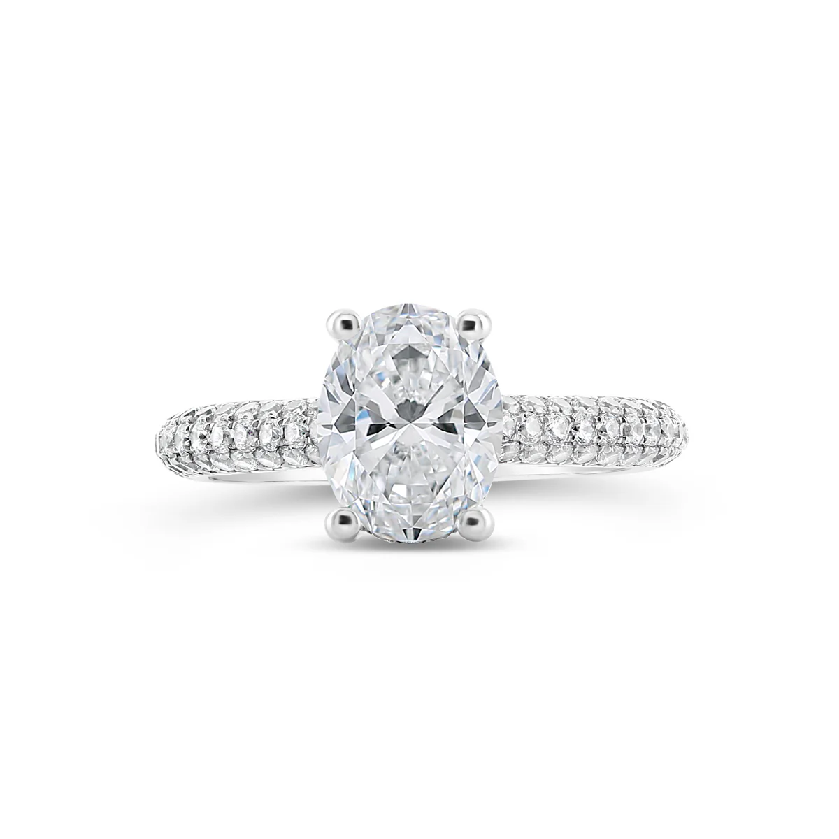 Oval Cut Diamond Cathedral Engagement Ring - ACB405 - Image 5