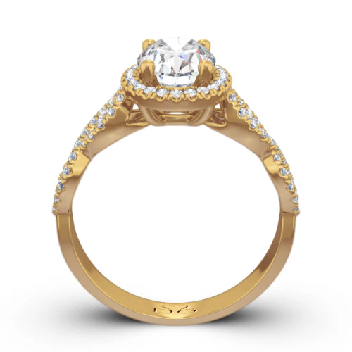 Oval Cut Diamond Halo Engagement Ring - CRO226 - Image 6