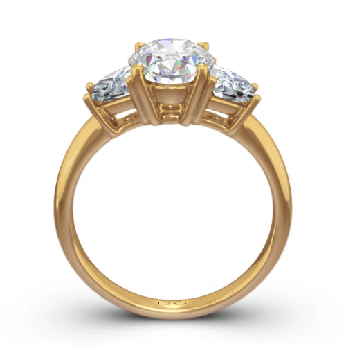 Oval Cut Three Stone Diamond Engagement Ring - CR3391 - Image 2
