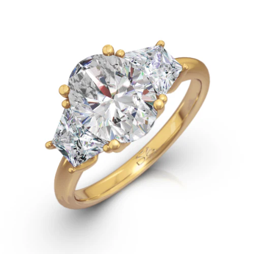 Oval Cut Three Stone Diamond Engagement Ring - CR3391 - Image 3