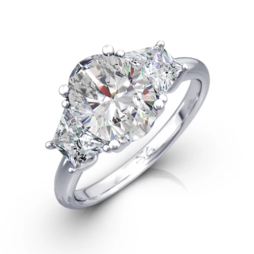 Oval Cut Three Stone Diamond Engagement Ring - CR3391 - Image 6