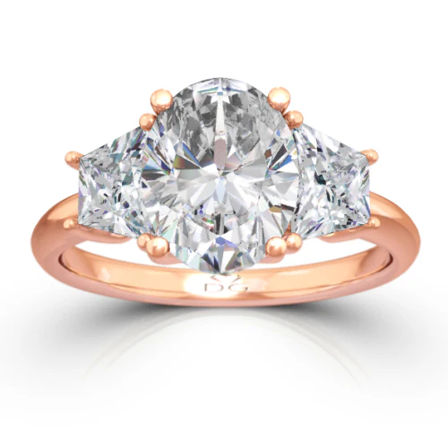 Oval Cut Three Stone Diamond Engagement Ring - CR3391 - Image 7