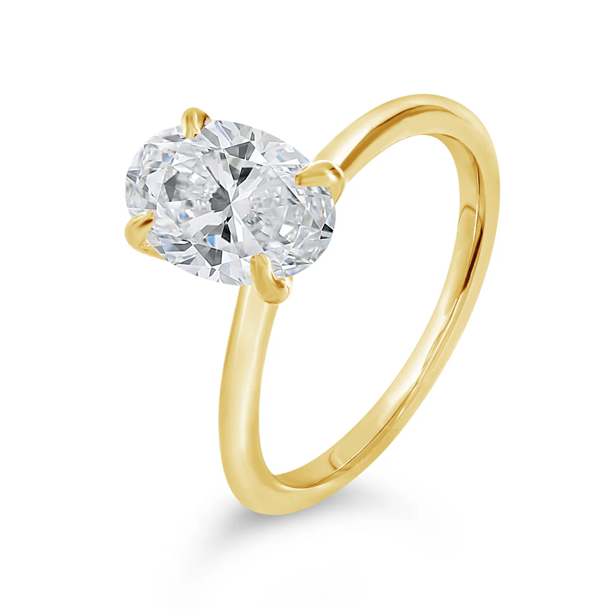 Oval Shape Solitaire Diamond Engagement Ring - ACB129 - Image 3