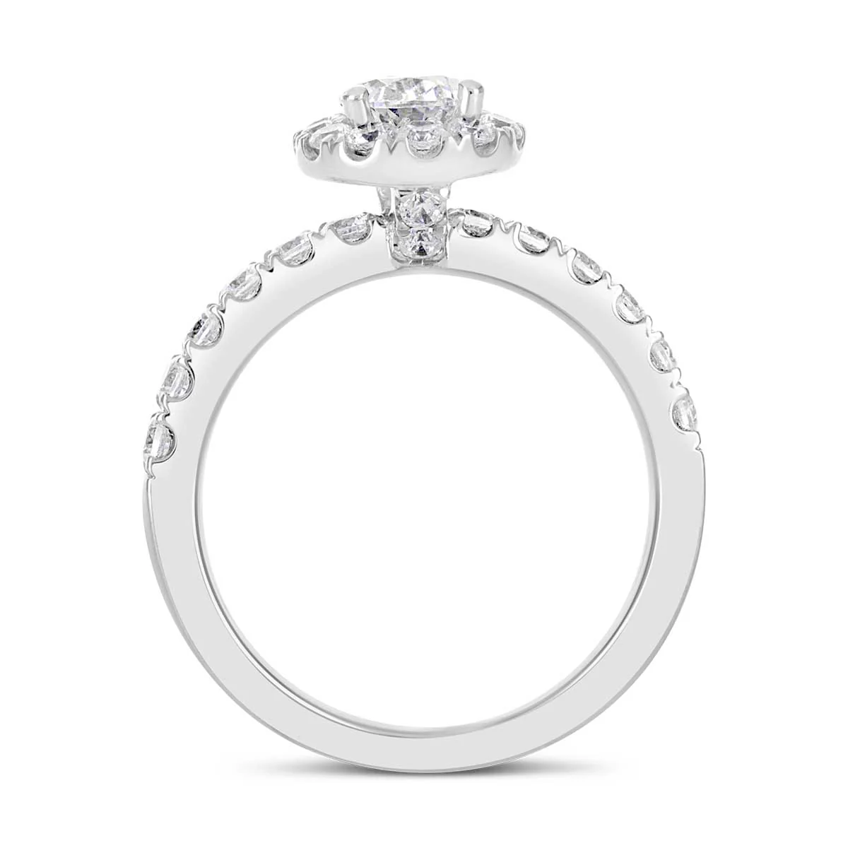 Pear Shape Diamond Halo Engagement Ring - ACB027 - Image 3