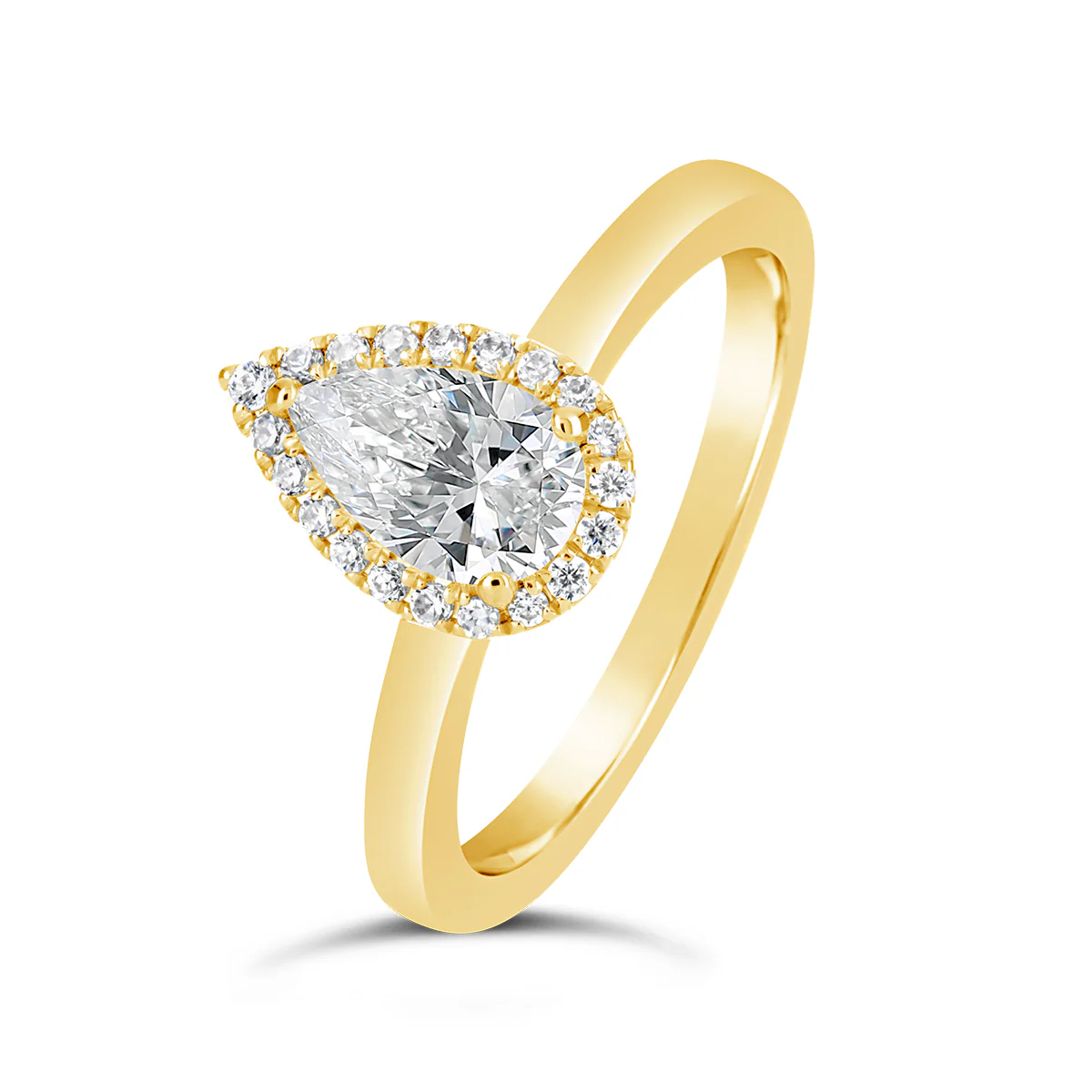 Pear Shape Diamond Halo Engagement Ring - ACB123 - Image 2