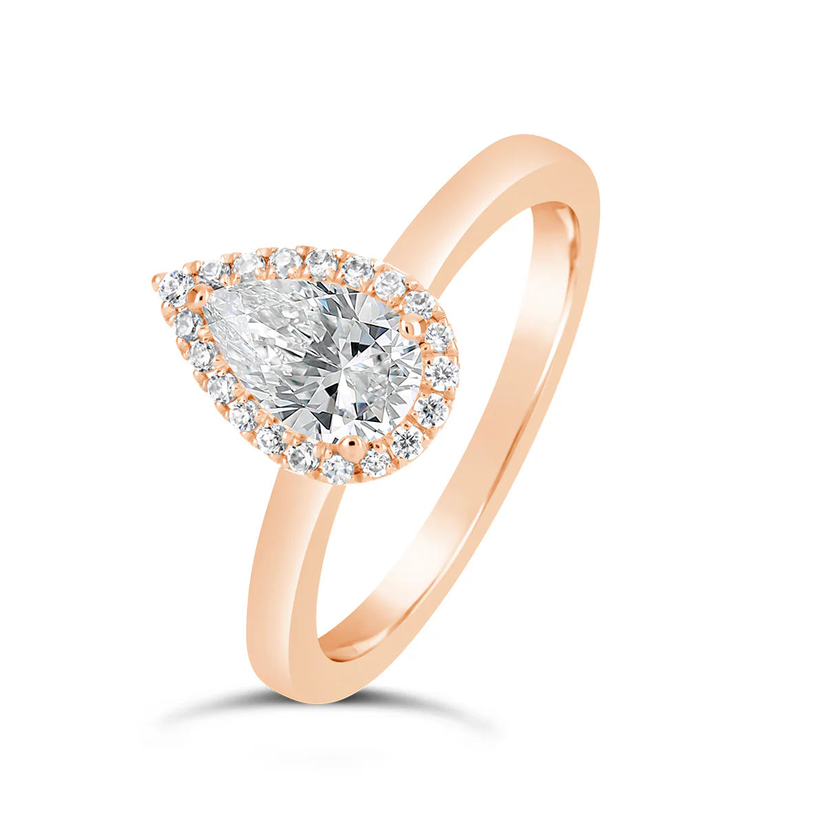 Pear Shape Diamond Halo Engagement Ring - ACB123 - Image 3