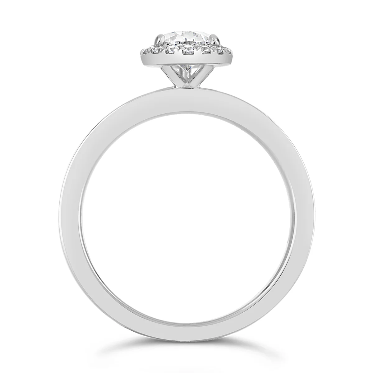 Pear Shape Diamond Halo Engagement Ring - ACB123 - Image 4