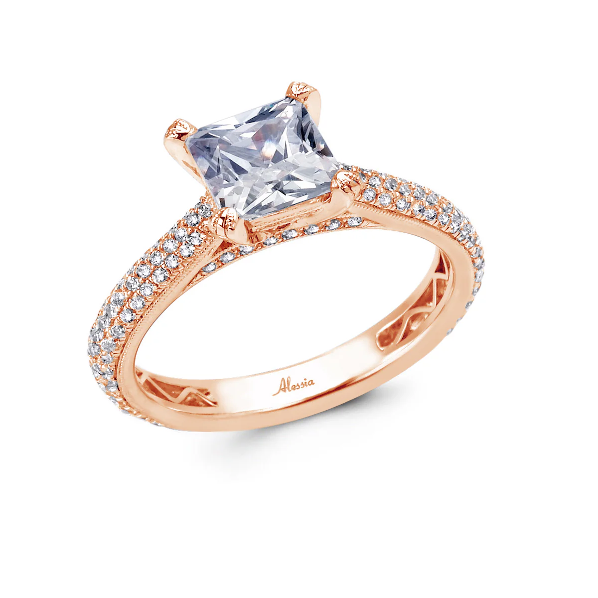 Princess Cut Diamond Engagement Ring - ACB002 - Image 4