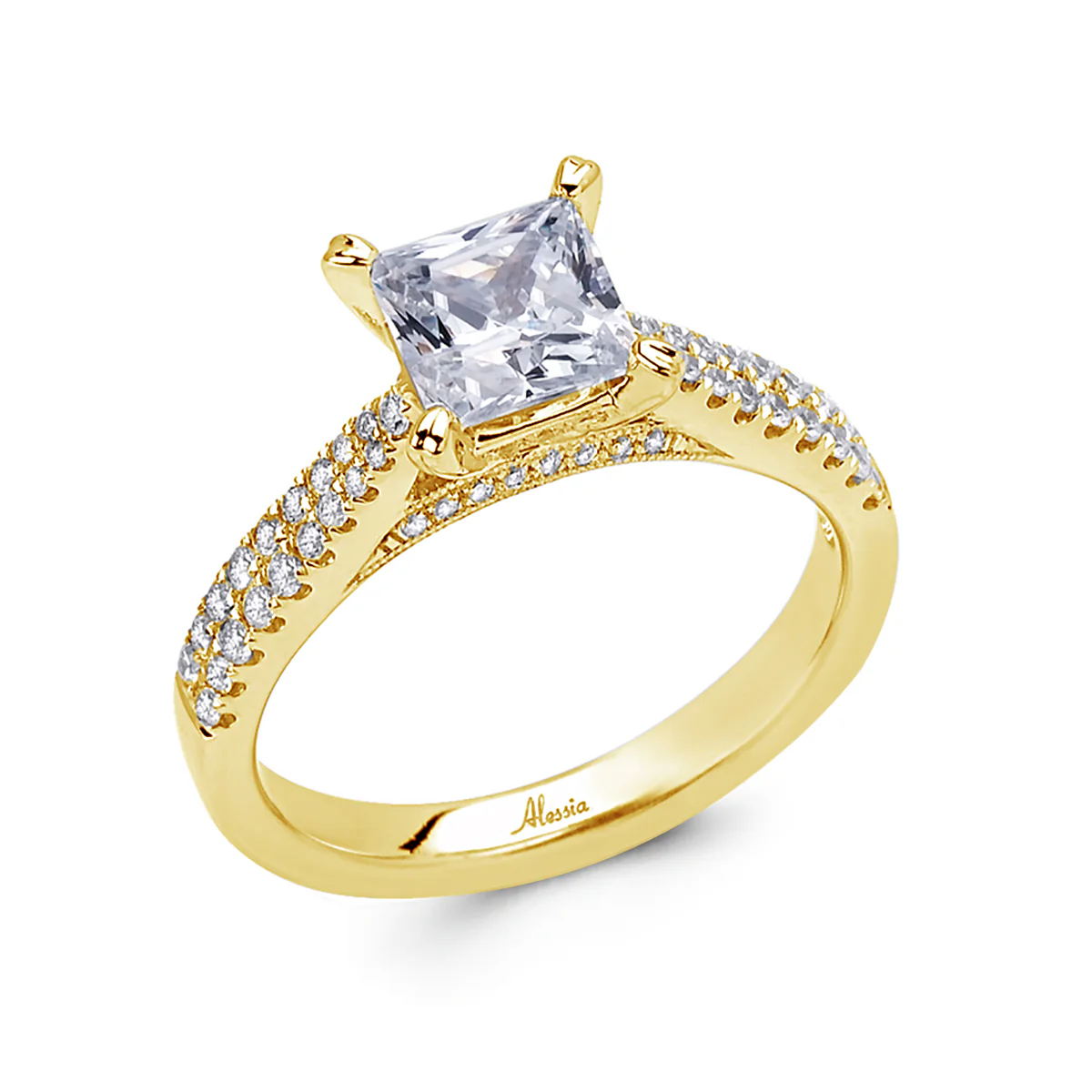 Princess Cut Diamond Engagement Ring - ACB036 - Image 3