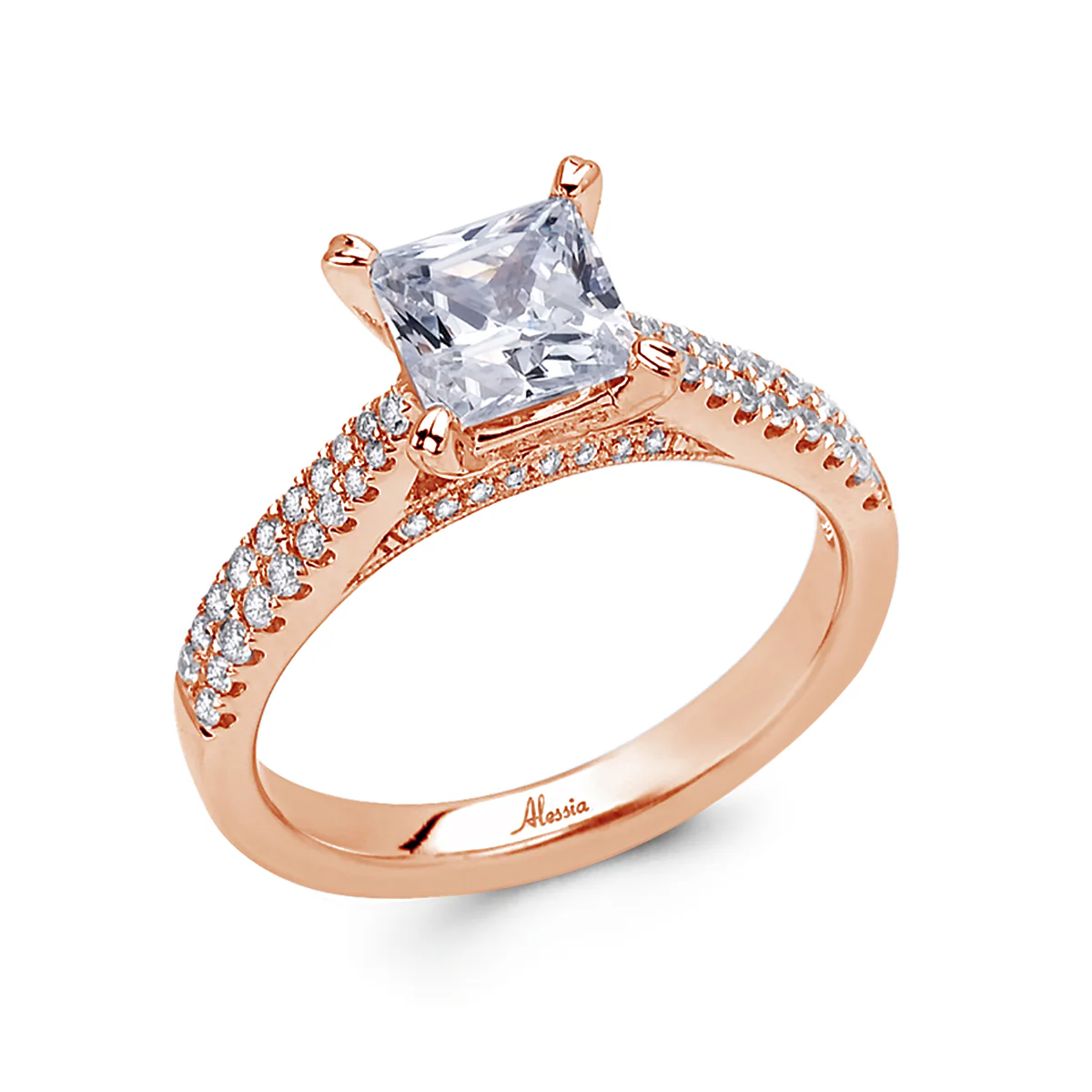 Princess Cut Diamond Engagement Ring - ACB036 - Image 4