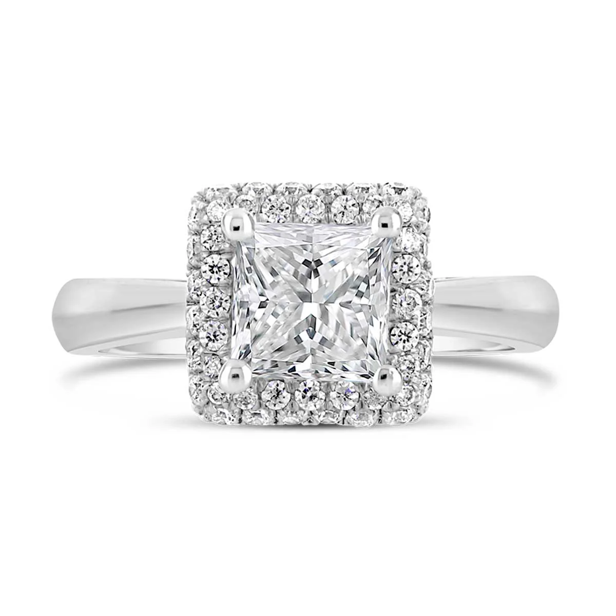 Princess Cut Diamond Halo Engagement Ring - ACB023 - Image 2