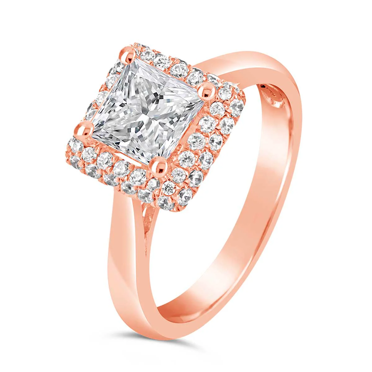 Princess Cut Diamond Halo Engagement Ring - ACB023 - Image 4