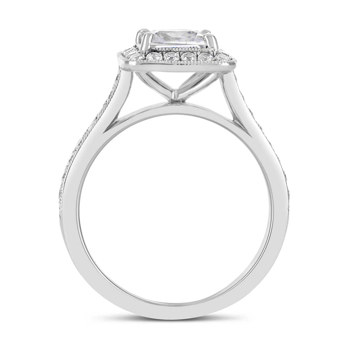Princess Cut Diamond Halo Engagement Ring - ACB030 - Image 3