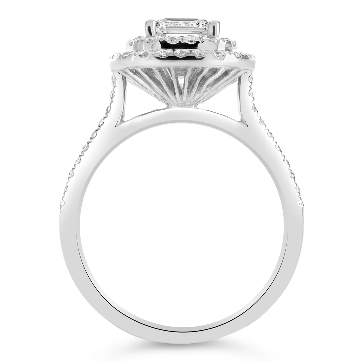 Princess Cut Diamond Halo Engagement Ring - ACB062 - Image 4