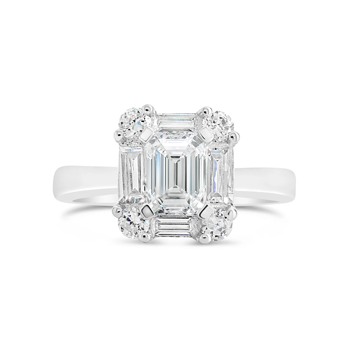 Radiant Cut Diamond Halo Engagement Ring - ACB118 - Image 2