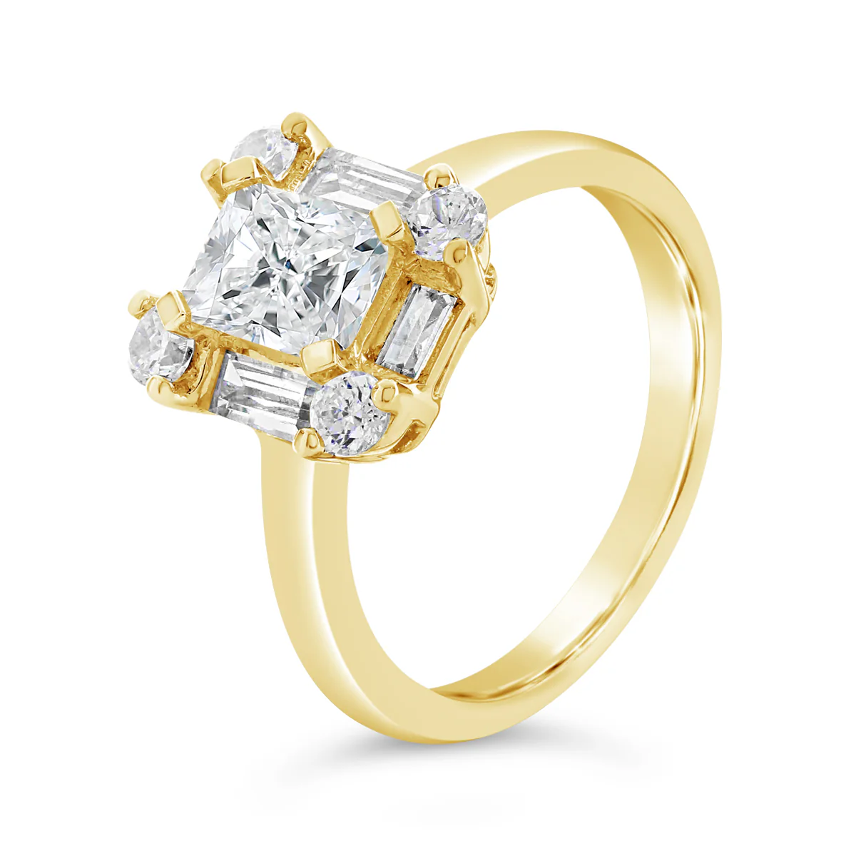 Radiant Cut Diamond Halo Engagement Ring - ACB118 - Image 3