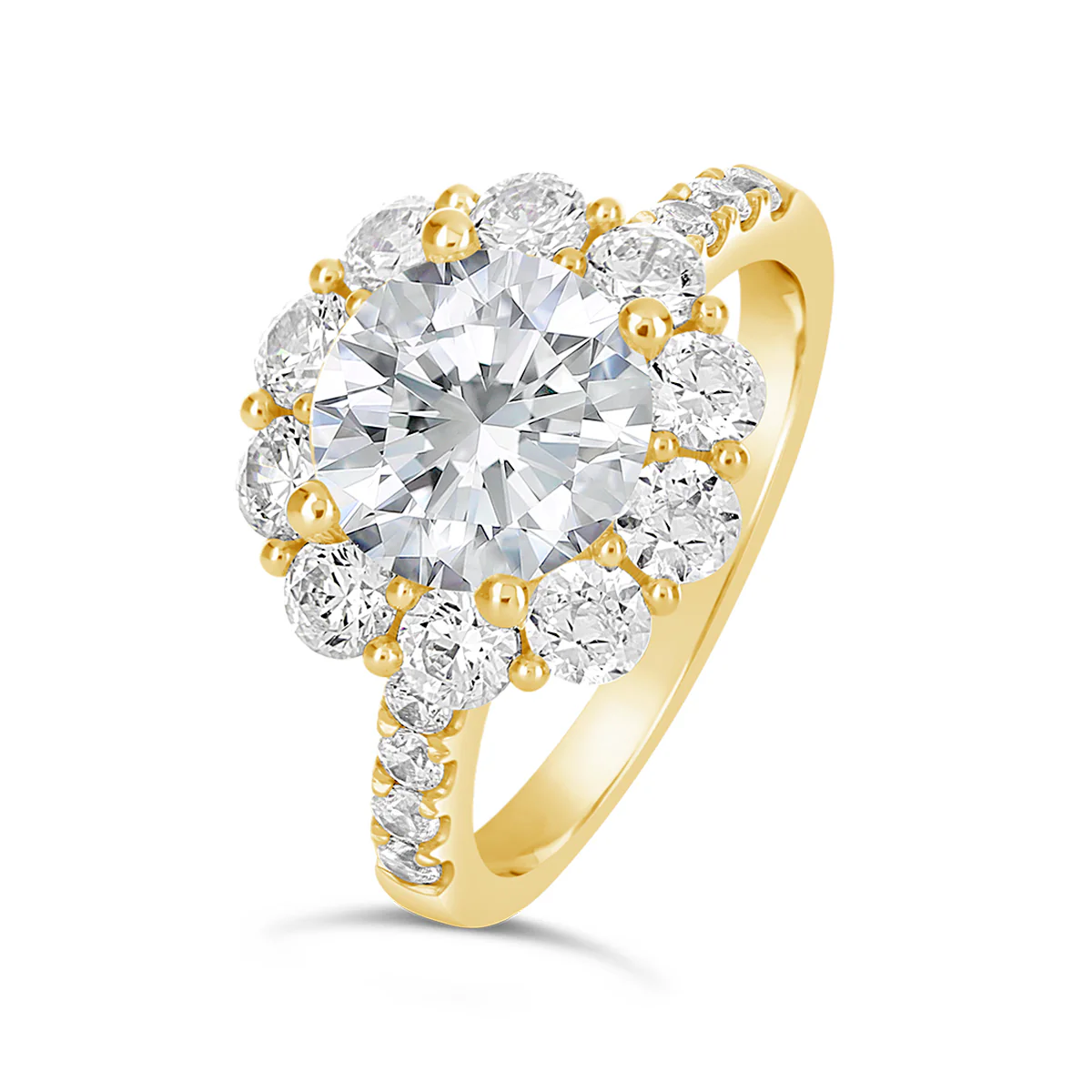 Round Brillaint Cut Diamond Halo Engagement Ring - ACB133 - Image 3