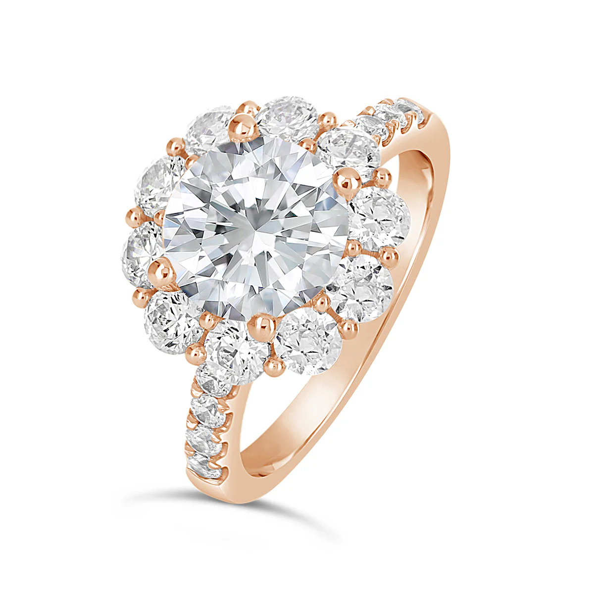 Round Brillaint Cut Diamond Halo Engagement Ring - ACB133 - Image 4