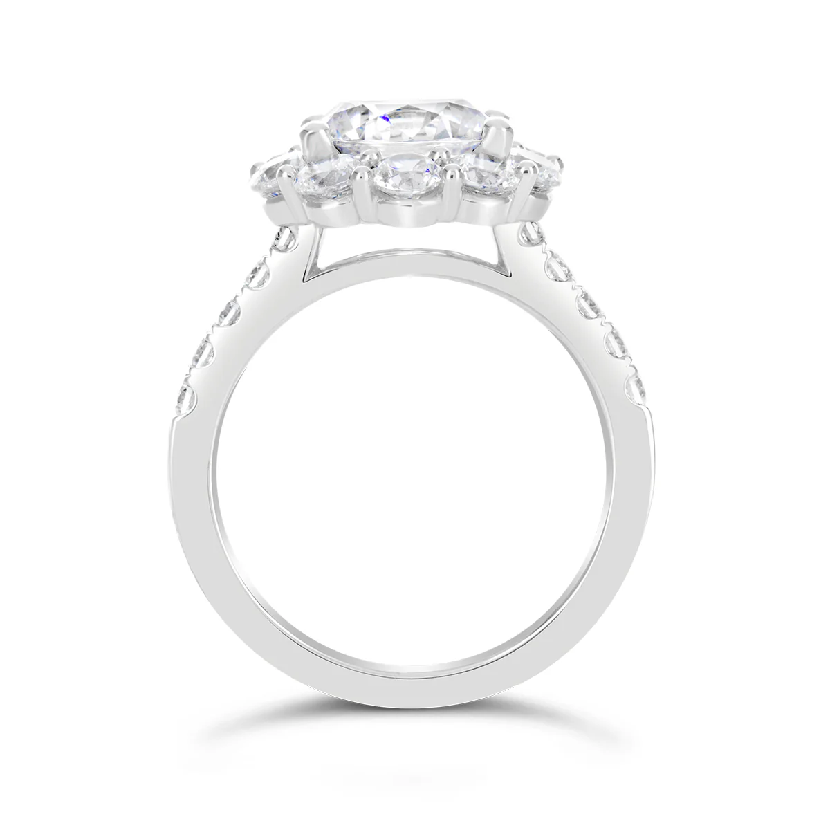 Round Brillaint Cut Diamond Halo Engagement Ring - ACB133 - Image 5