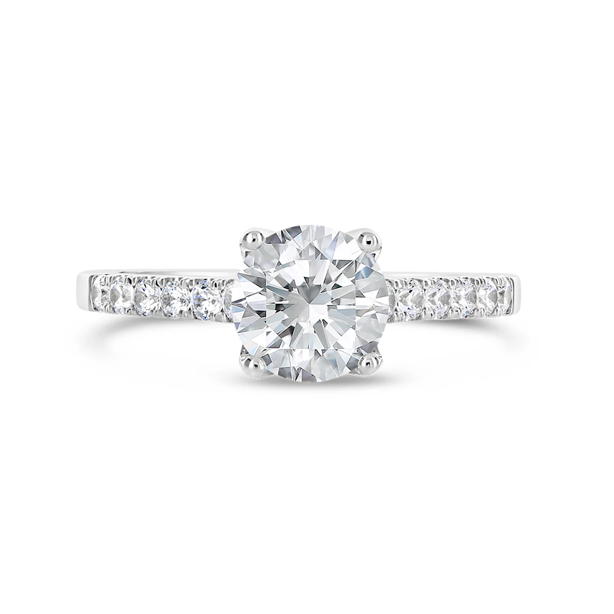 Round Brilliant Cut Cathedral Diamond Engagement Ring - ACB132 - Image 5