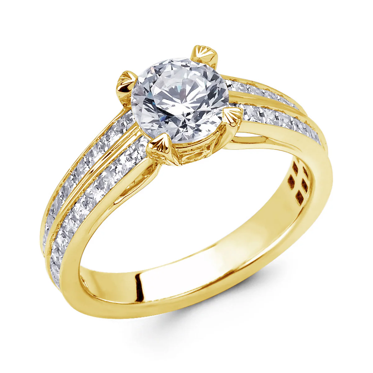 Round Brilliant Cut Diamond Engagement Ring - ACB014 - Image 3