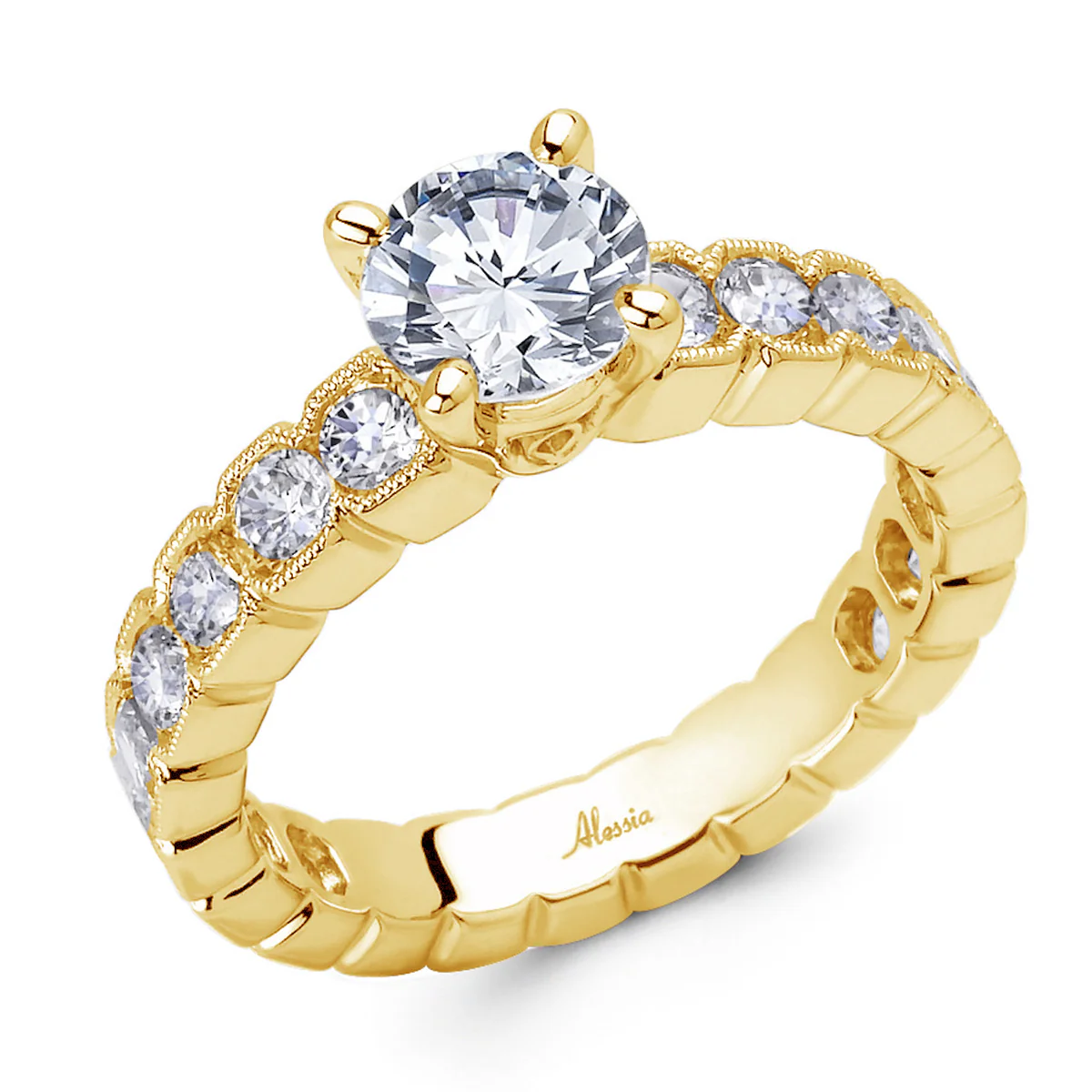 Round Brilliant Cut Diamond Engagement Ring - ACB016 - Image 5