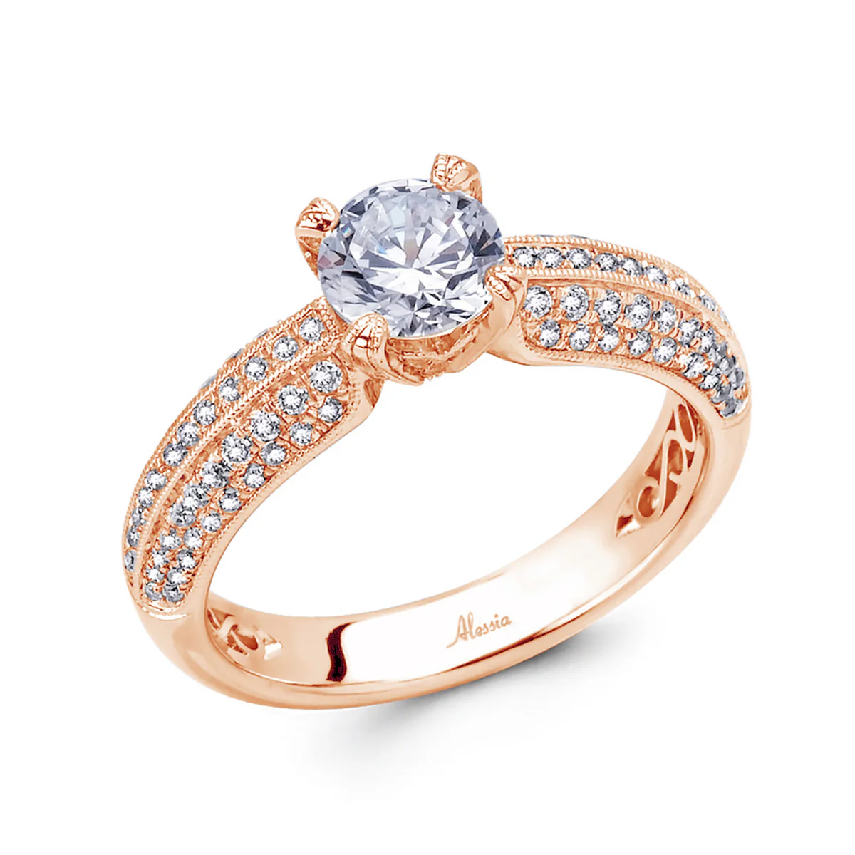 Round Brilliant Cut Diamond Engagement Ring - ACB019 - Image 4