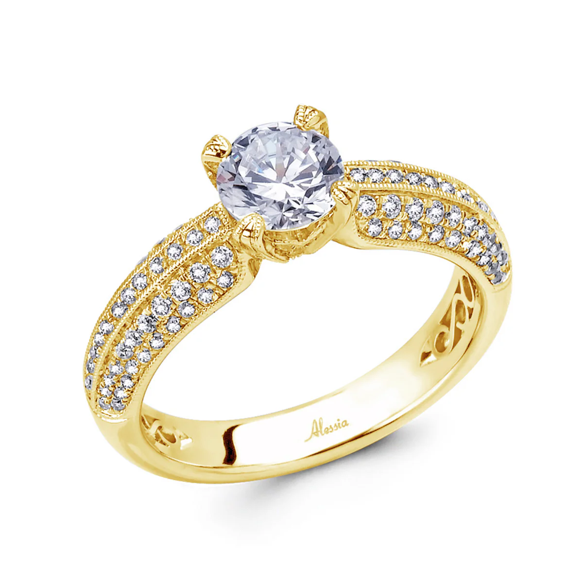 Round Brilliant Cut Diamond Engagement Ring - ACB019 - Image 5