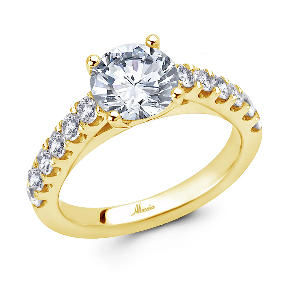 Round Brilliant Cut Diamond Engagement Ring - ACB047 - Image 3