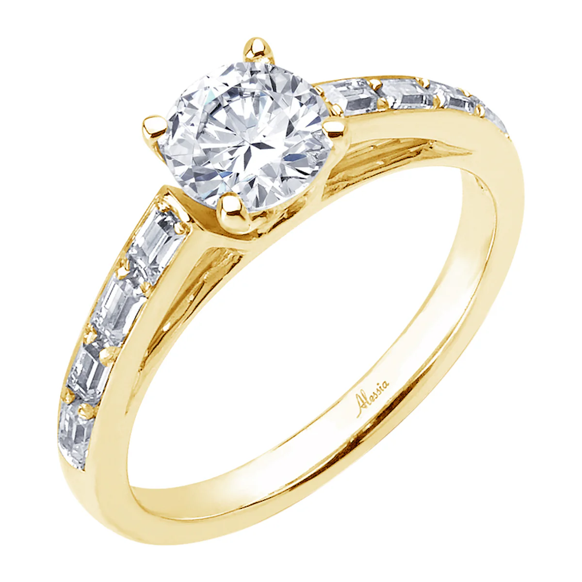 Round Brilliant Cut Diamond Engagement Ring - ACB052 - Image 2