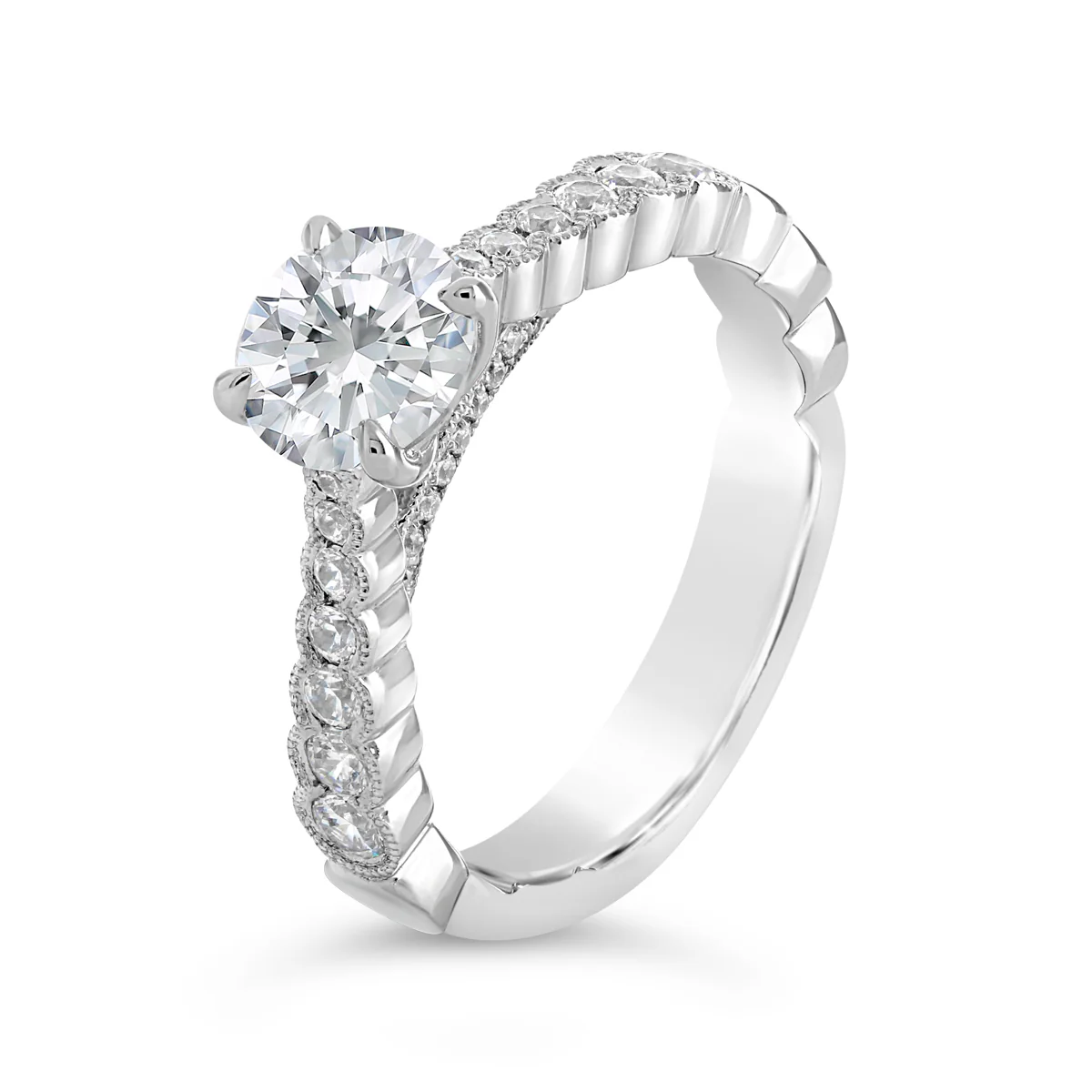 Round Brilliant Cut Diamond Engagement Ring - ACB093 - Image 2