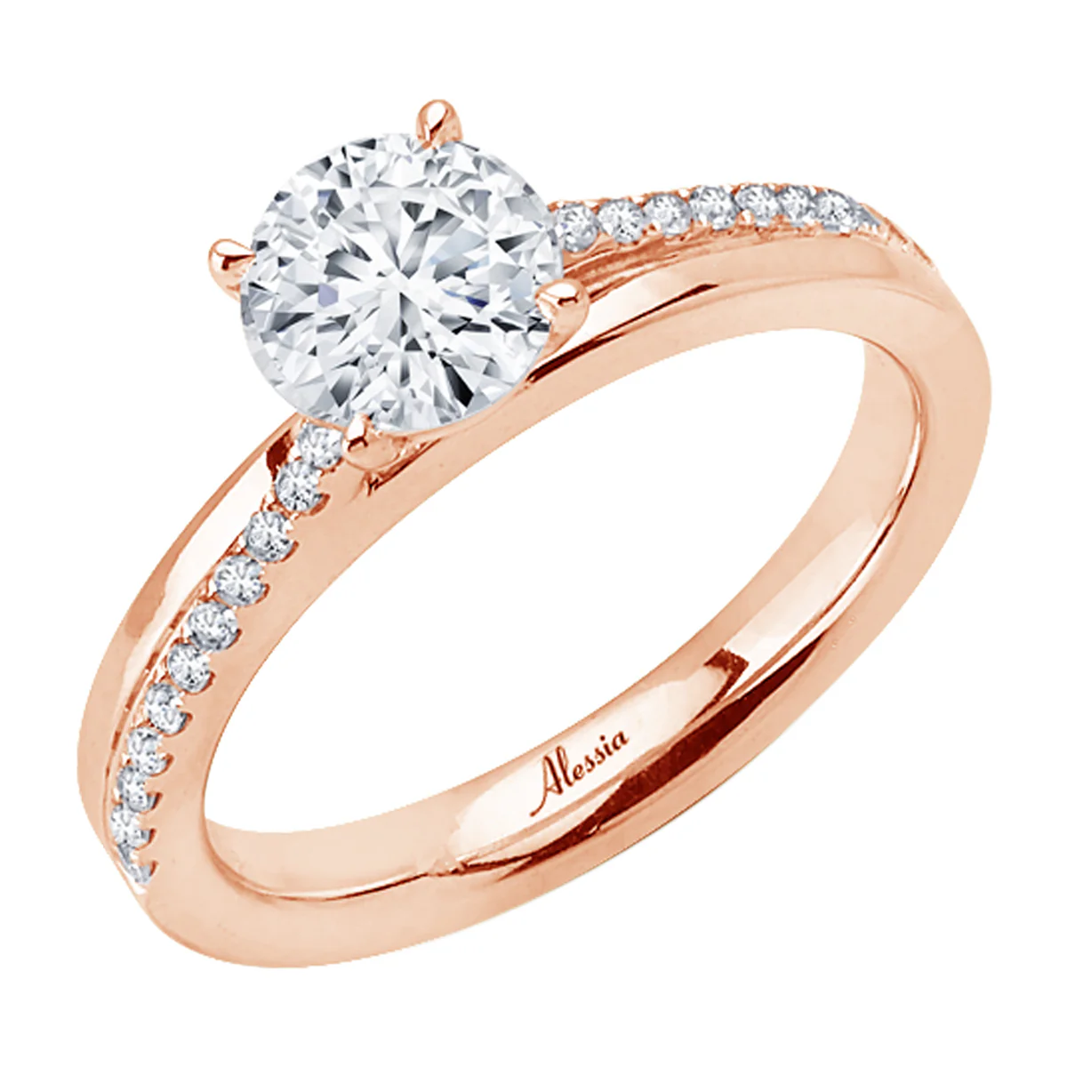 Round Brilliant Cut Diamond Engagement Ring - ACB100 - Image 5